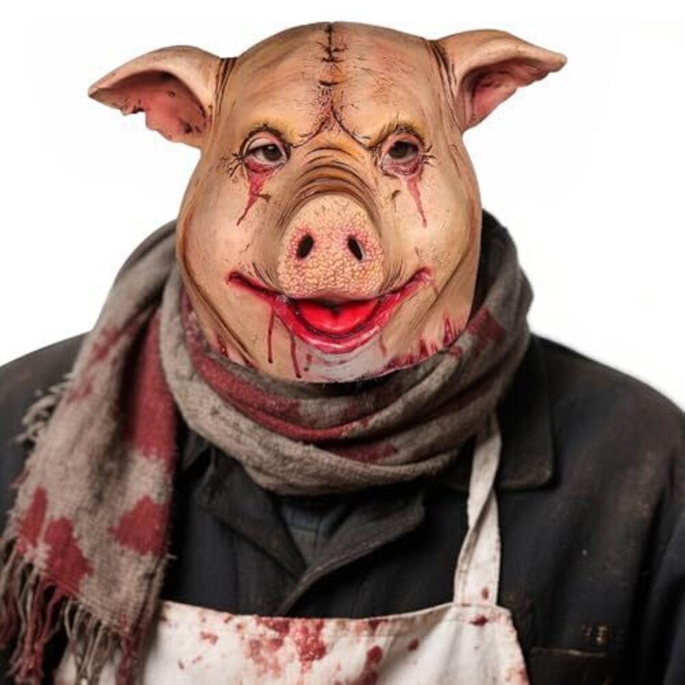 6893 Pig Mask Scary Animal Latex Saw Mask Horror Halloween Costume Cosplay